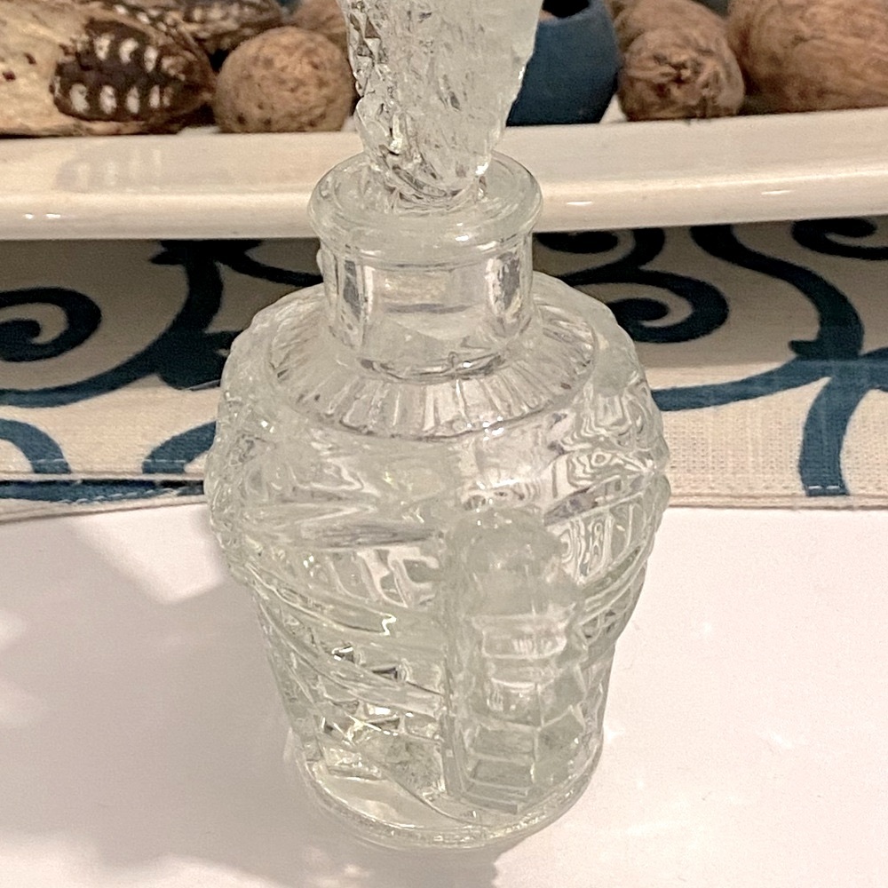 Antique Pressed Glass Perfume Bottle Women’s Scottish Thistle & Large Dabber - Picture 7 of 8